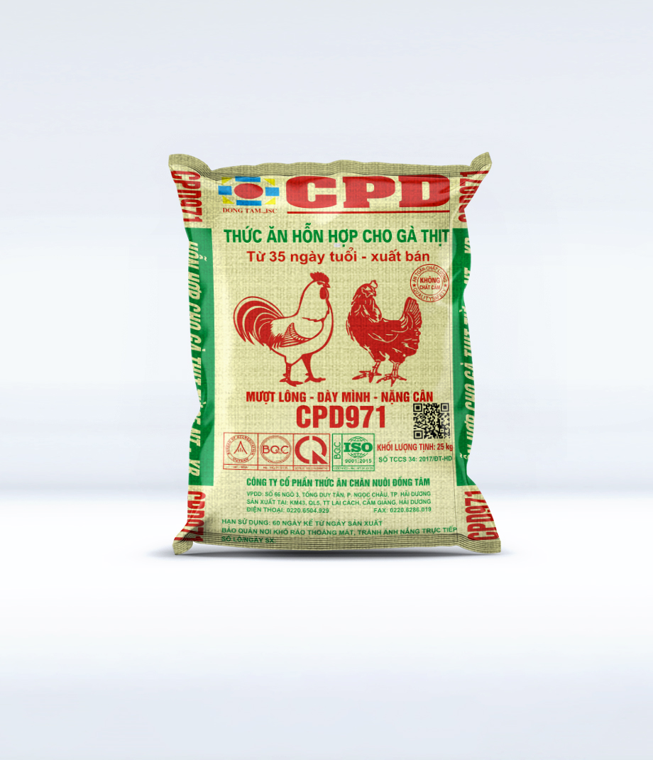 CPD 971 Hỗn hợp cao cấp dành cho gà thịt từ 35 ngày tuổi - xuất bán 